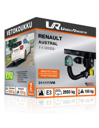 Vetokoukku Renault AUSTRAL pystysuoraan irrotettava