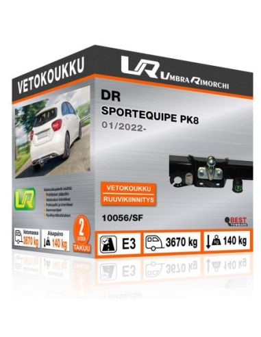 Vetokoukku Dr SPORTEQUIPE PK8 kiinteä vetokoukku kauluksella