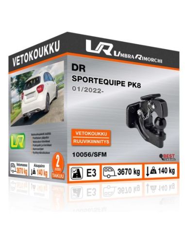 Vetokoukku Dr SPORTEQUIPE PK8 ruuvikiinnityksellä