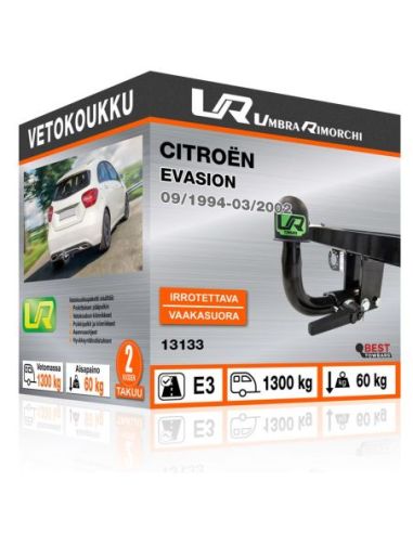 Vetokoukku Citroën EVASION vaakasuoraan irrotettava