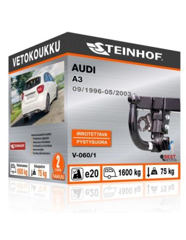 Vetokoukku Audi A3 pystysuoraan irrotettava