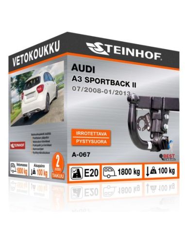 Vetokoukku Audi A3 SPORTBACK II pystysuoraan irrotettava