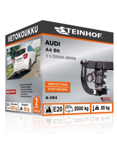 Vetokoukku Audi A4 B6 pystysuoraan irrotettava