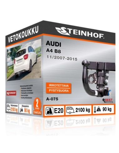 Vetokoukku Audi A4 B8 pystysuoraan irrotettava