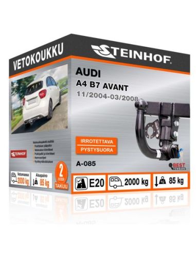 Vetokoukku Audi A4 B7 AVANT pystysuoraan irrotettava