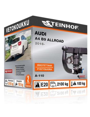 Vetokoukku Audi A4 B9 ALLROAD pystysuoraan irrotettava