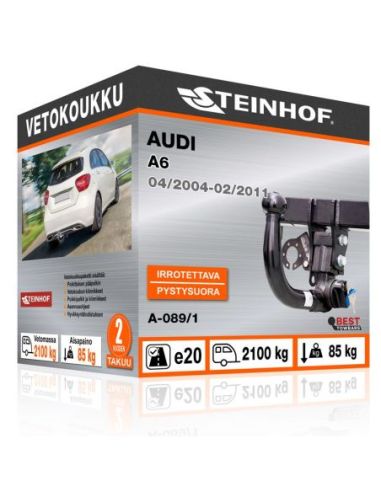 Vetokoukku Audi A6 pystysuoraan irrotettava