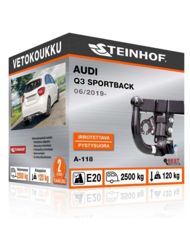 Vetokoukku Audi Q3 SPORTBACK pystysuoraan irrotettava