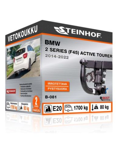 Vetokoukku BMW 2 SERIES (F45) ACTIVE TOURER pystysuoraan irrotettava