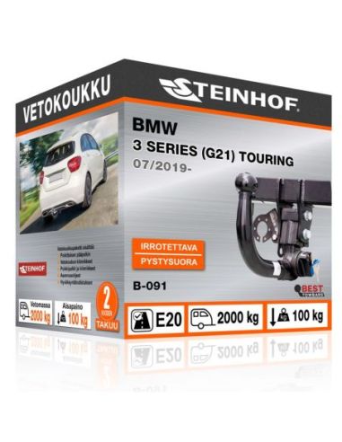 Vetokoukku BMW 3 SERIES (G21) TOURING pystysuoraan irrotettava