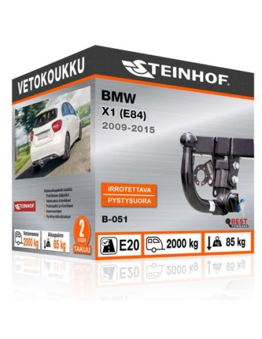 Vetokoukku BMW X1 (E84) pystysuoraan irrotettava