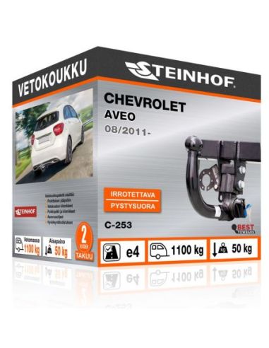 Vetokoukku Chevrolet AVEO pystysuoraan irrotettava