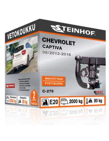 Vetokoukku Chevrolet CAPTIVA pystysuoraan irrotettava