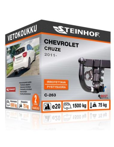 Vetokoukku Chevrolet CRUZE pystysuoraan irrotettava