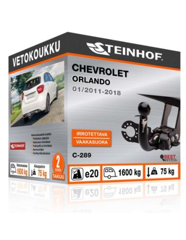 Vetokoukku Chevrolet ORLANDO vaakasuoraan irrotettava