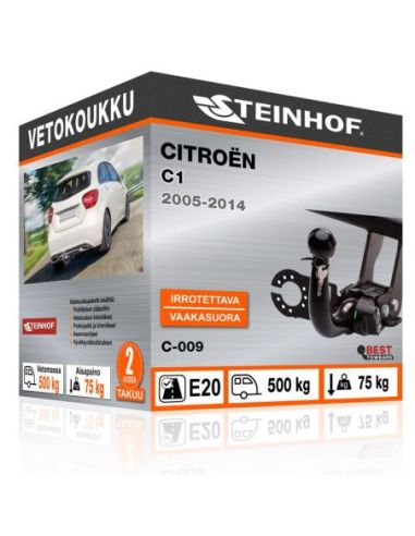 Vetokoukku Citroën C1 vaakasuoraan irrotettava