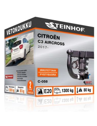 Vetokoukku Citroën C3 AIRCROSS pystysuoraan irrotettava