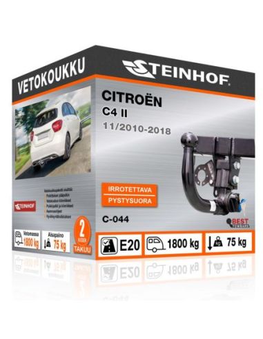 Vetokoukku Citroën C4 II pystysuoraan irrotettava