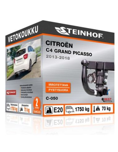 Vetokoukku Citroën C4 GRAND PICASSO pystysuoraan irrotettava