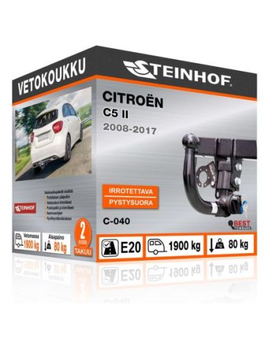 Vetokoukku Citroën C5 II pystysuoraan irrotettava