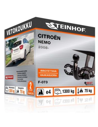 Vetokoukku Citroën NEMO vaakasuoraan irrotettava