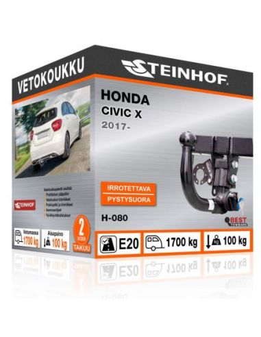 Vetokoukku Honda CIVIC X pystysuoraan irrotettava