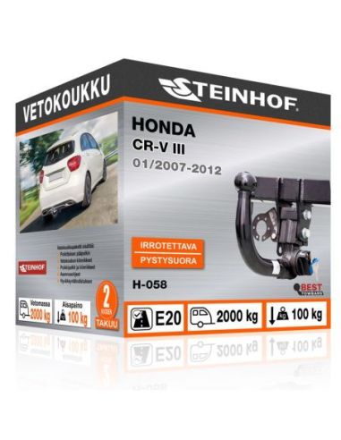 Vetokoukku Honda CR-V III pystysuoraan irrotettava