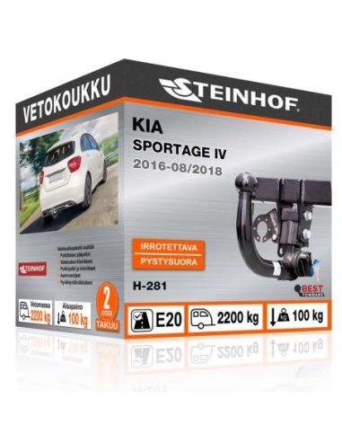 Vetokoukku Kia SPORTAGE IV pystysuoraan irrotettava