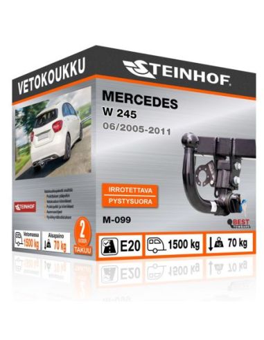 Vetokoukku Mercedes W 245 pystysuoraan irrotettava