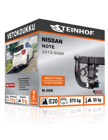 Vetokoukku Nissan NOTE pystysuoraan irrotettava