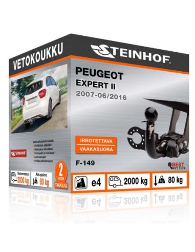 Vetokoukku Peugeot EXPERT II vaakasuoraan irrotettava