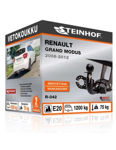 Vetokoukku Renault GRAND MODUS vaakasuoraan irrotettava