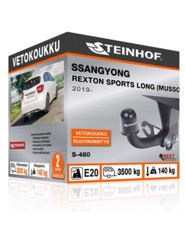 Vetokoukku Ssangyong REXTON SPORTS LONG (MUSSO GRAND) ruuvikiinnityksellä