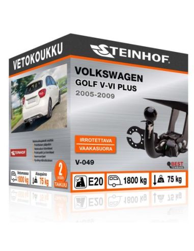 Vetokoukku Volkswagen GOLF V-VI PLUS vaakasuoraan irrotettava