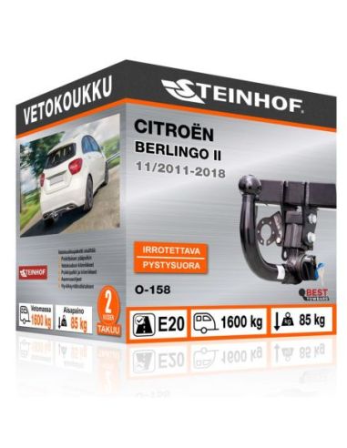 Vetokoukku Citroën BERLINGO II pystysuoraan irrotettava