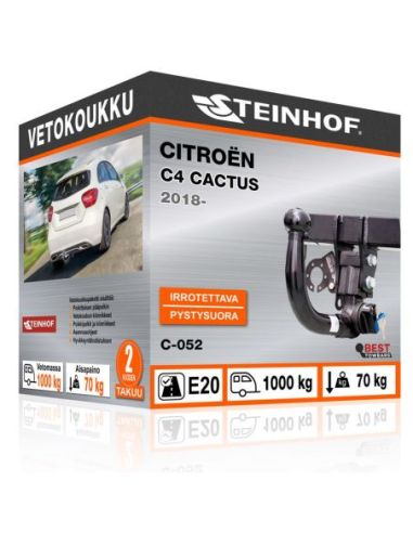 Vetokoukku Citroën C4 CACTUS pystysuoraan irrotettava