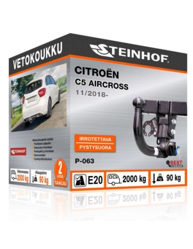 Vetokoukku Citroën C5 AIRCROSS pystysuoraan irrotettava