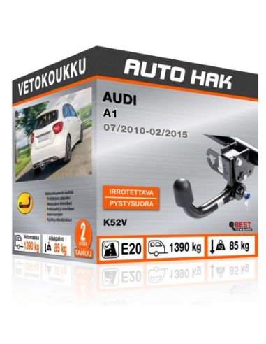 Vetokoukku AUDI A1 pystysuoraan irrotettava