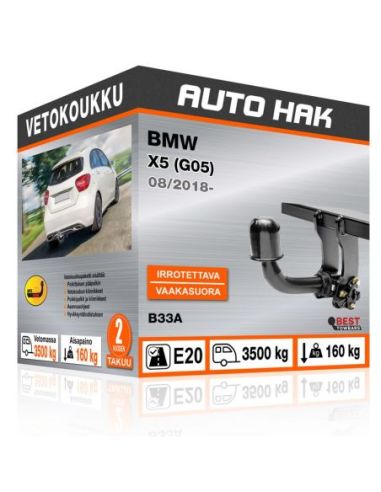 Vetokoukku BMW X5 (G05) vaakasuoraan irrotettava