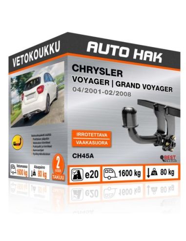 Vetokoukku CHRYSLER VOYAGER | GRAND VOYAGER vaakasuoraan irrotettava