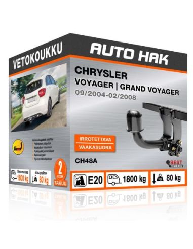 Vetokoukku CHRYSLER VOYAGER | GRAND VOYAGER vaakasuoraan irrotettava