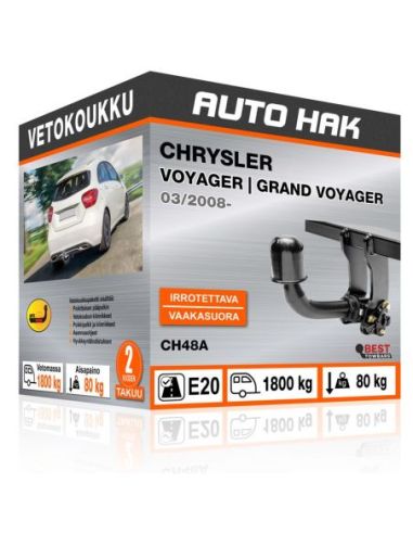 Vetokoukku CHRYSLER VOYAGER | GRAND VOYAGER vaakasuoraan irrotettava