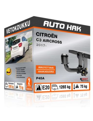 Vetokoukku Citroën C3 AIRCROSS vaakasuoraan irrotettava