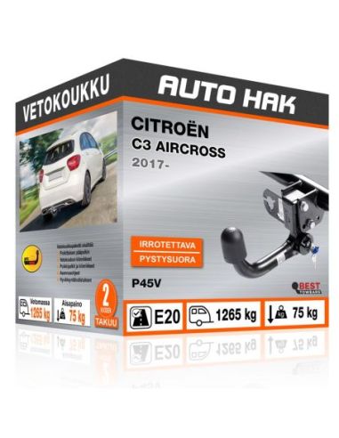 Vetokoukku Citroën C3 AIRCROSS pystysuoraan irrotettava