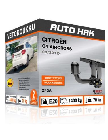 Vetokoukku Citroën C4 AIRCROSS vaakasuoraan irrotettava