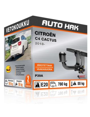 Vetokoukku Citroën C4 CACTUS vaakasuoraan irrotettava