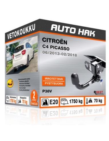 Vetokoukku Citroën C4 PICASSO pystysuoraan irrotettava