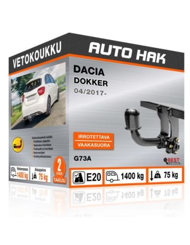 Vetokoukku DACIA DOKKER vaakasuoraan irrotettava