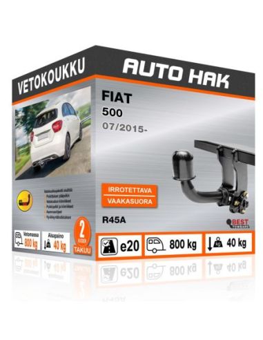 Vetokoukku FIAT 500 vaakasuoraan irrotettava