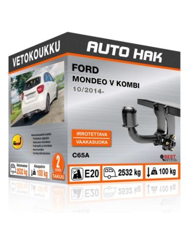 Vetokoukku FORD MONDEO V KOMBI vaakasuoraan irrotettava